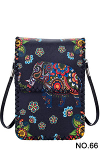 Ole - Floral Elephant Printed Crossbody HB0580 - NO.66 BK