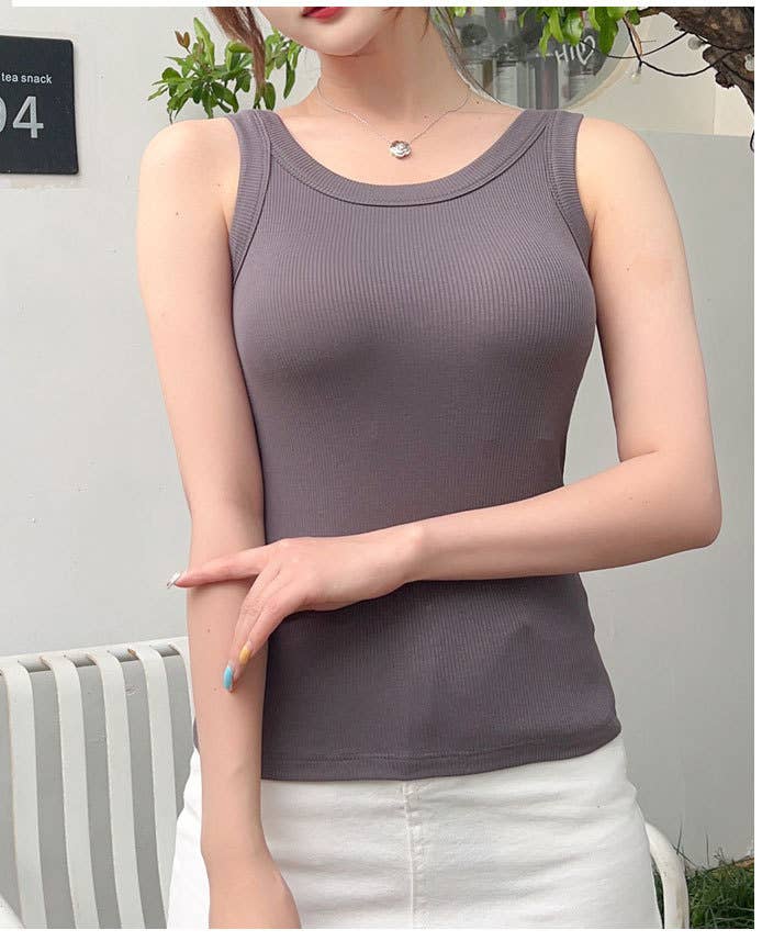 Hope & Sunshine - Ribbed Modal Padded Camisole Tank Top