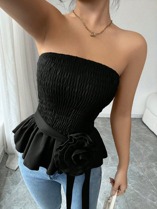 Hope & Sunshine - Solid Color Strapless Tube Top