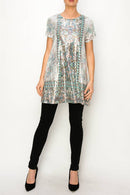 Origami Apparel ~  Lace and Crochet inspired - OLS-4691 SIL-TURQ