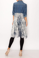 Origami Apparel ~  Lace and Crochet inspired - OLS-4510 DENIM/M GREY