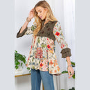 Young Threads - 3/4 Ruffle Sleeves Western Blouse Top (New Color)