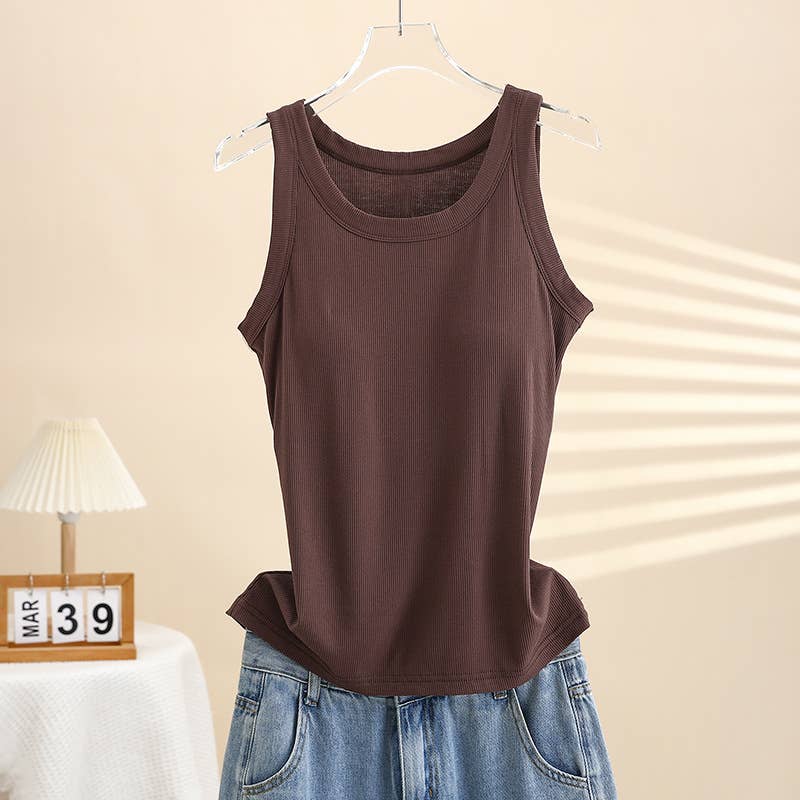 Hope & Sunshine - Ribbed Modal Padded Camisole Tank Top