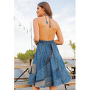 Young Threads - Halter Neck BabyDoll Western Dress Asymmetrical Patch Bottom