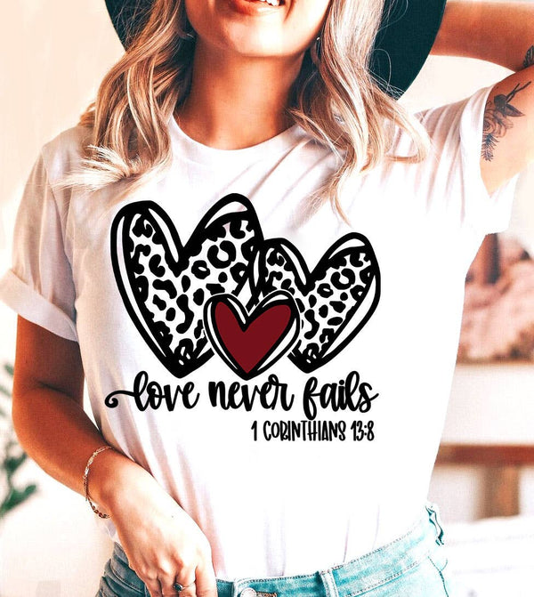 House Of Rodan - Love Never Fails - Valentine's Day Sweet Love T-Shirt