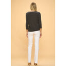Perseption - SCOOP NECK BUTTON SHOULDER SWEATER