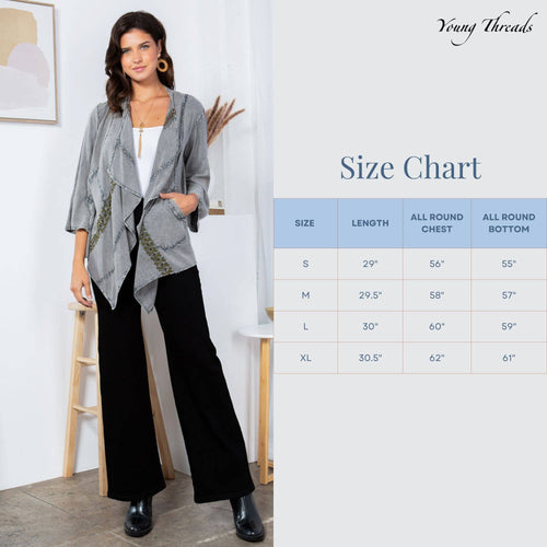 Young Threads - Bohemian Elegance: Stonewashed Rayon Kimono