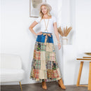 Young Threads - Western Boho Chic: Patchwork Belted Skirt  (New Color)