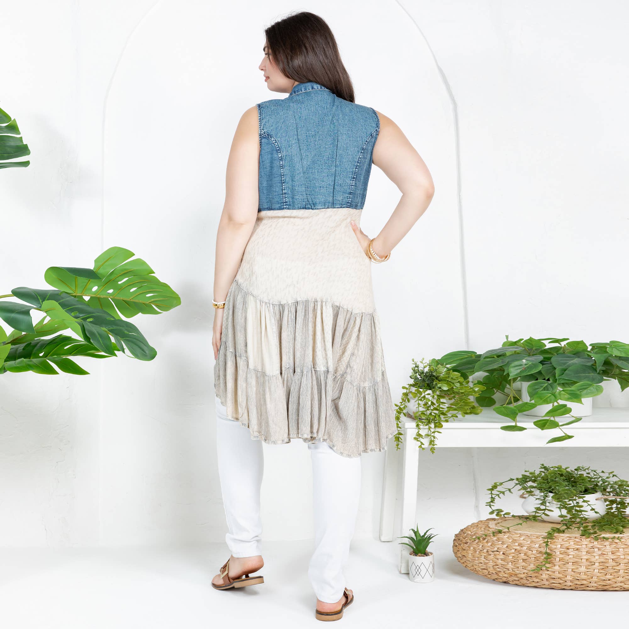 Young Threads - Front-Open Asymmetrical High Low Top - New Design