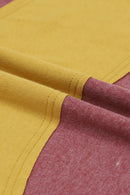 Khaki Colorblock Striped Bishop Sleeve Side Slits Top
