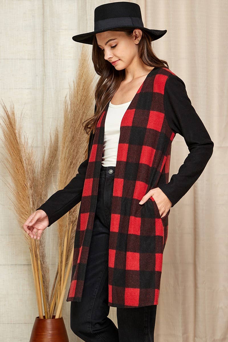 Shopin LA - SG21021 - WOMEN MIXED ANIMAL DRAPED OPEN FRONT CARDIGAN