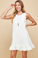Shopin LA - SD21010-25038 - WOMEN SOLID SLEEVELESS RUFFLED MIDI DRESS
