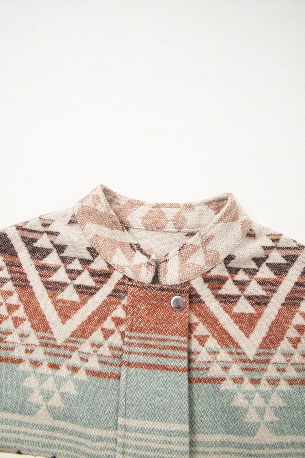 Light French Beige Geometric Quilted Patchwork Vintage Jacket