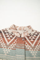 Light French Beige Geometric Quilted Patchwork Vintage Jacket