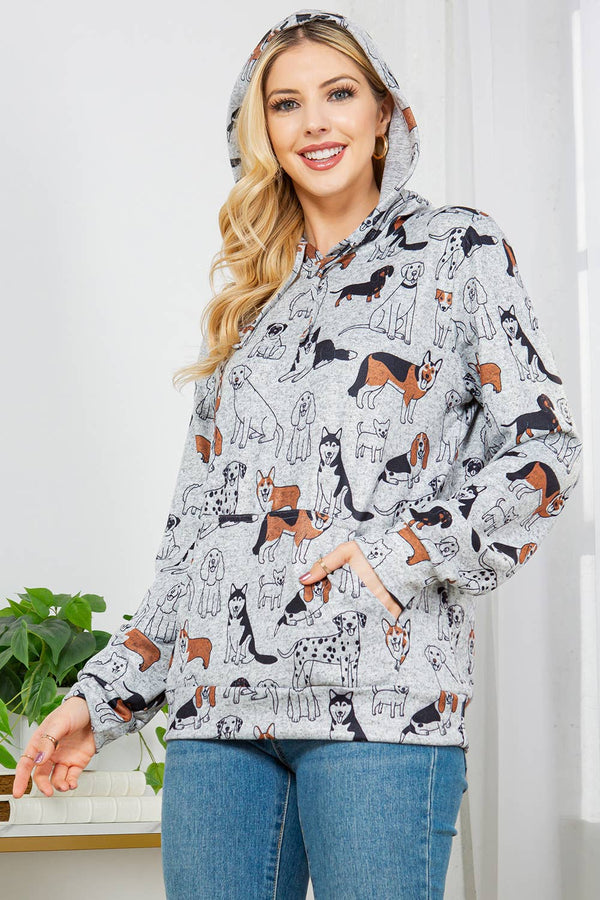 Dog Pullover Hoodie with Variety of Dogs