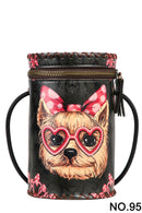 Ole - Shih Tzu Printed Leather Cylinder Bag HB1622 - NO.95