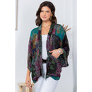 YOUNG THREADS - Western Kimono Top In Overdyed Mix N Match Patches