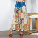 Young Threads - Western Boho Chic: Patchwork Belted Skirt  (New Color)