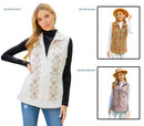 Young Threads - Womens Casual Sleeveless Embroidered Zipper Vest With Pockets
