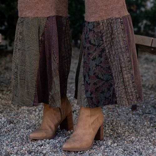 Young Threads - Preorder: Bell Bottom Boho Pants in Crochet Sweater Fusion