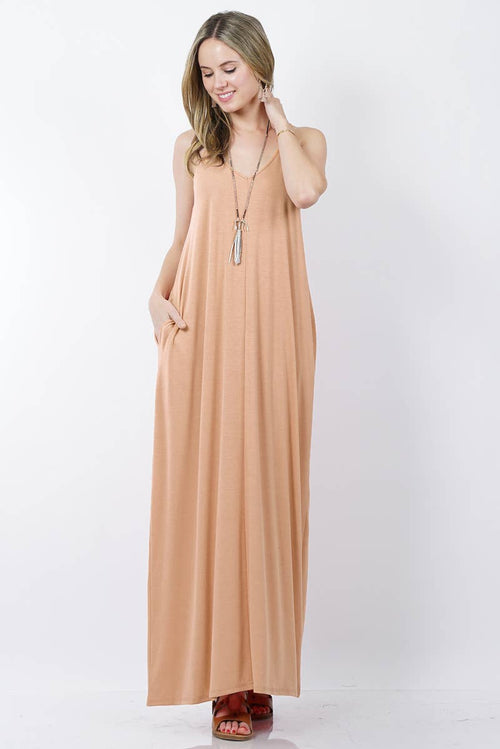 42POPS - `.42pops Maxi Dress w/ adjustable strap & pockets
