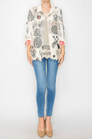 Origami Apparel ~  Lace and Crochet inspired - Lightweight Sequin and Lace Detailed Button-Up Blouse - 4718BG RNR