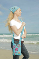 Earth Divas - Embroidered Floral Crossbody Passport Bag