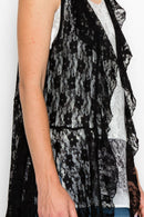 Origami Apparel ~  Lace and Crochet inspired - OLS-4497BK Vest Cover Up