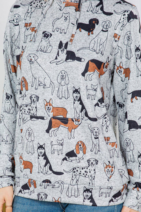 Dog Pullover Hoodie with Variety of Dogs