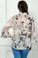 Winslow Collection - PLUS SIZE ROMANTIC FLAIR BUTTONED BLOUSE