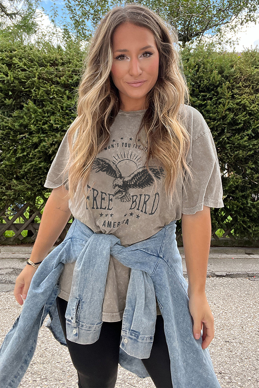 Parchment Mineral Washed Letter Graphic Top