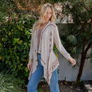 Young Threads - Artisan Plush Knit Kimono Shrug with Handcrafted Embroidery