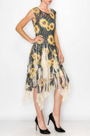 Origami Apparel ~  Lace and Crochet inspired - OLS-4609BG-BK SUN FL