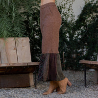 Young Threads - Preorder: Bell Bottom Boho Pants in Crochet Sweater Fusion