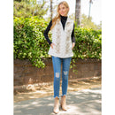 Young Threads - Womens Casual Sleeveless Embroidered Zipper Vest With Pockets
