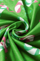 Red Christmas Candy Cane Print Pajama Set