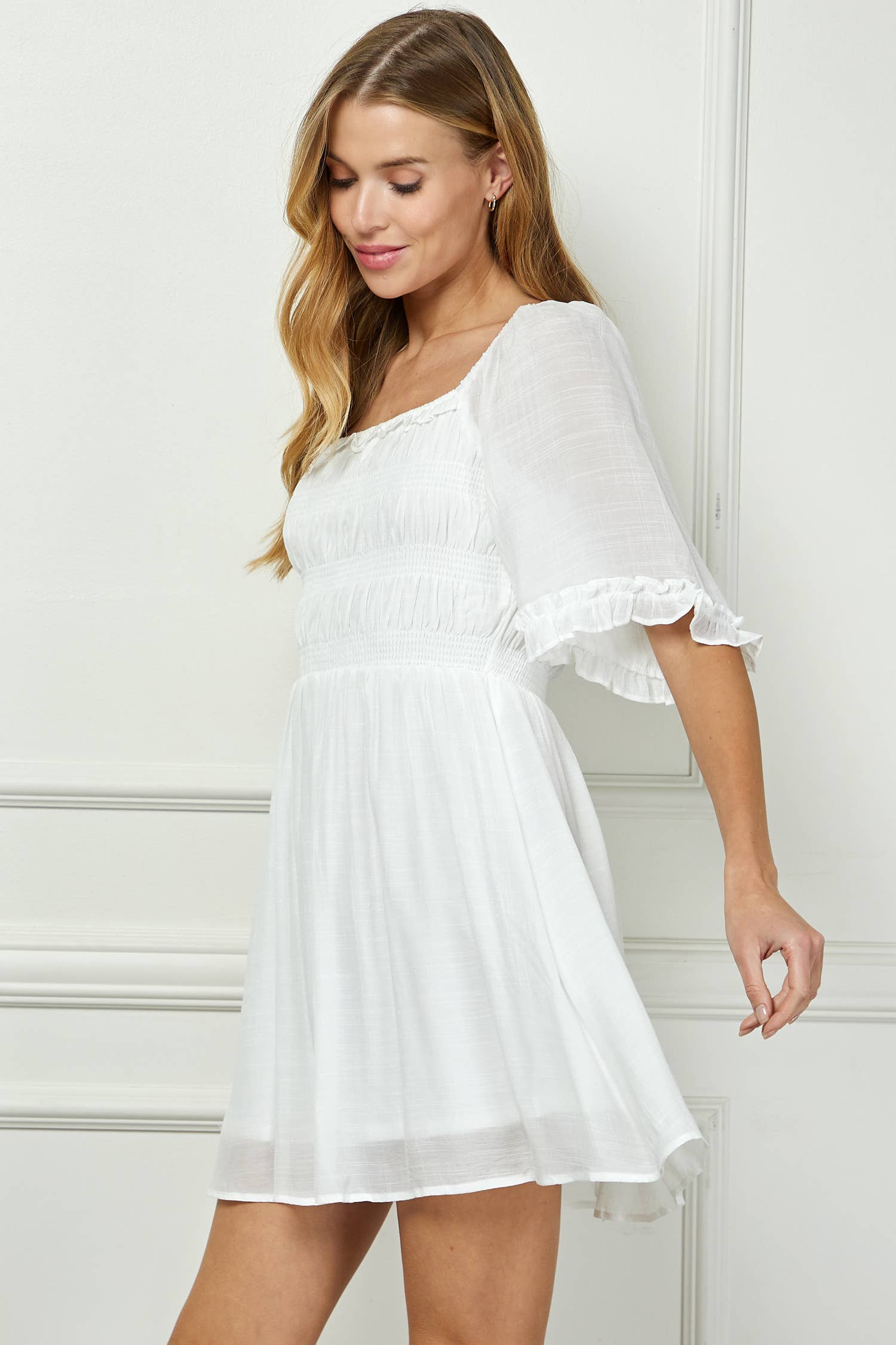 Winslow Collection - SWEET SQUARE NECK FLUTTER DRESS
