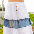 Young Threads - Women Long Tiered Western Skirt, Lined With Two Pockets