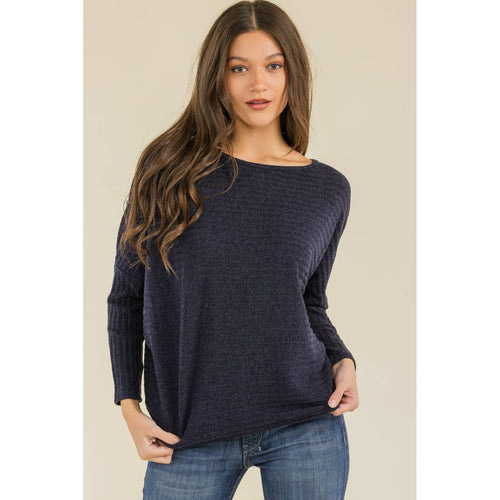 Perseption - OVERSIZE SCOOP NECK WIDE CUFF DOLMAN SWEATER