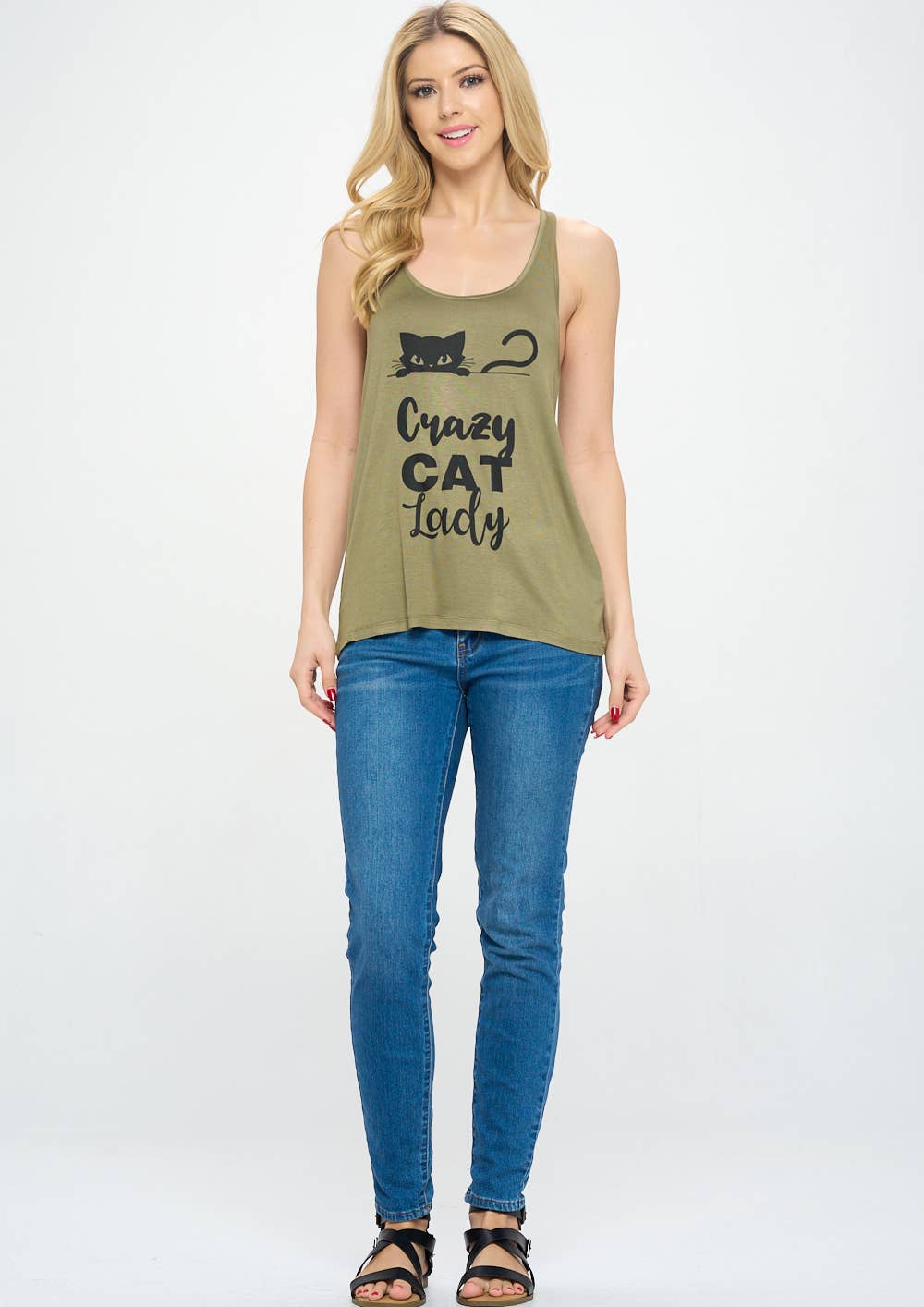 LA Soul - Crazy Cat Lady Print Graphic Tanktops