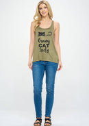 LA Soul - Crazy Cat Lady Print Graphic Tanktops