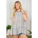 YOUNG THREADS - 60s-Inspired Sleeveless Jhabla Top Button-Down Shirt