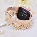 ShopTrendsNow - Leopard Calf Leather and Crystal Apple Watch Band