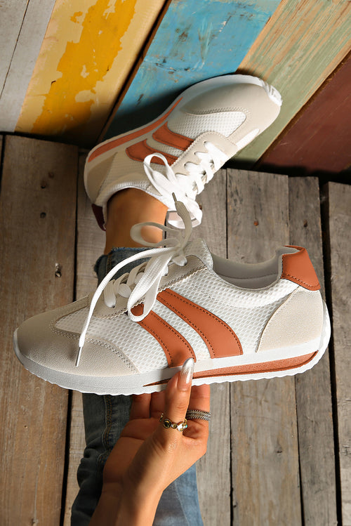 Blackish Green Patchwork Breathable Lace Up Sneakers