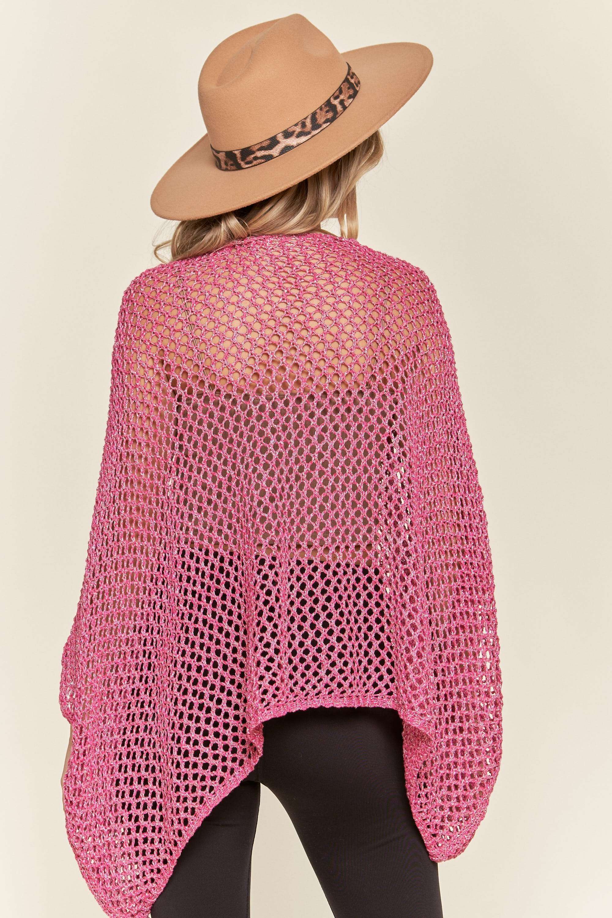 Madelyn - LESW3218 - FISHNET PONCHO COVER UP