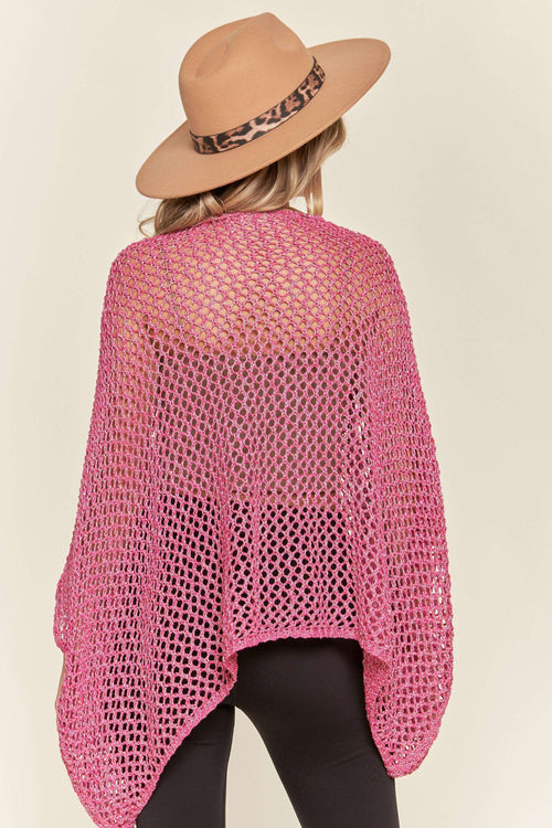 Madelyn - LESW3218 - FISHNET PONCHO COVER UP