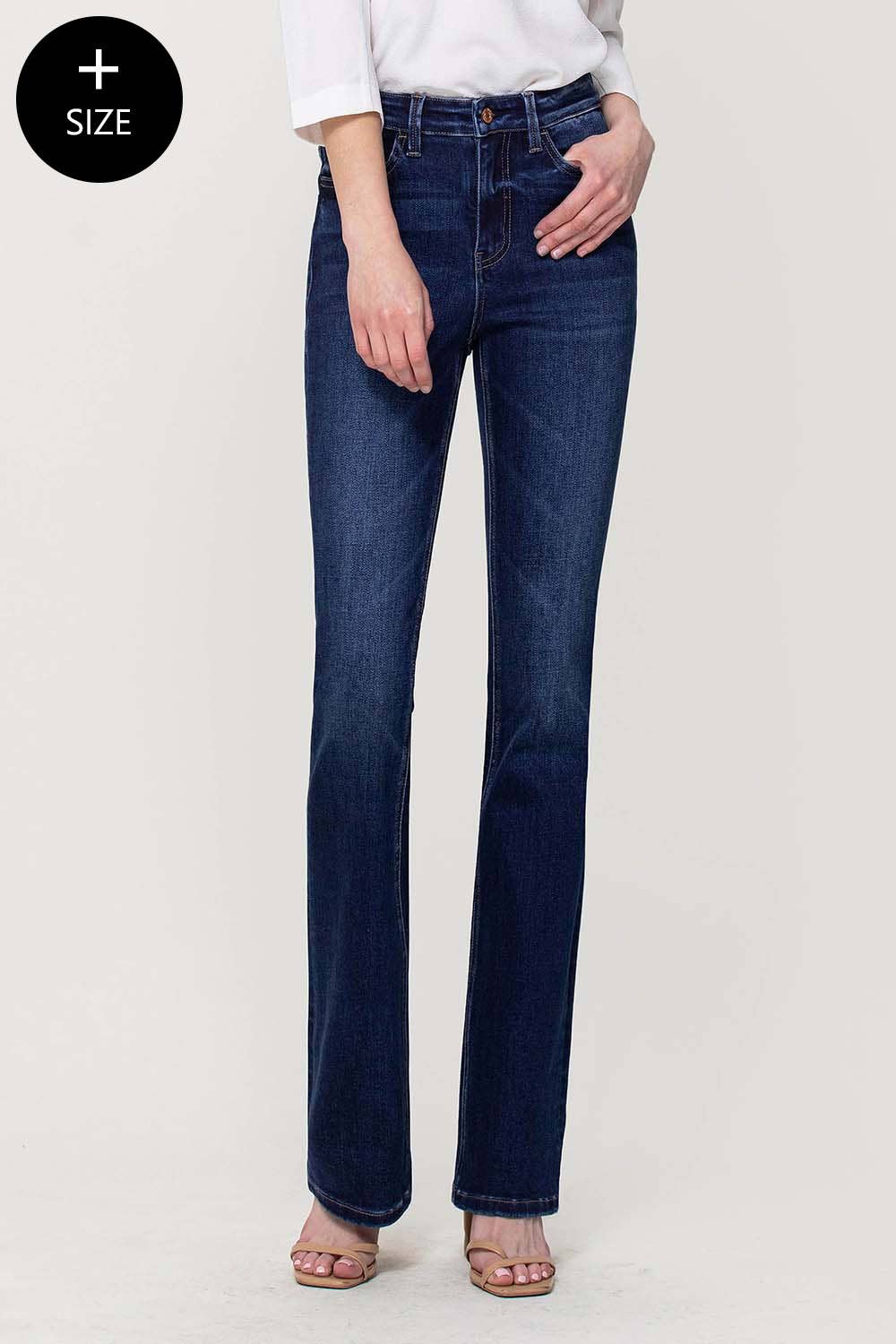 VERVET by FLYING MONKEY - PLUS SIZE HIGH RISE BOOTCUT JEANS T5351-P