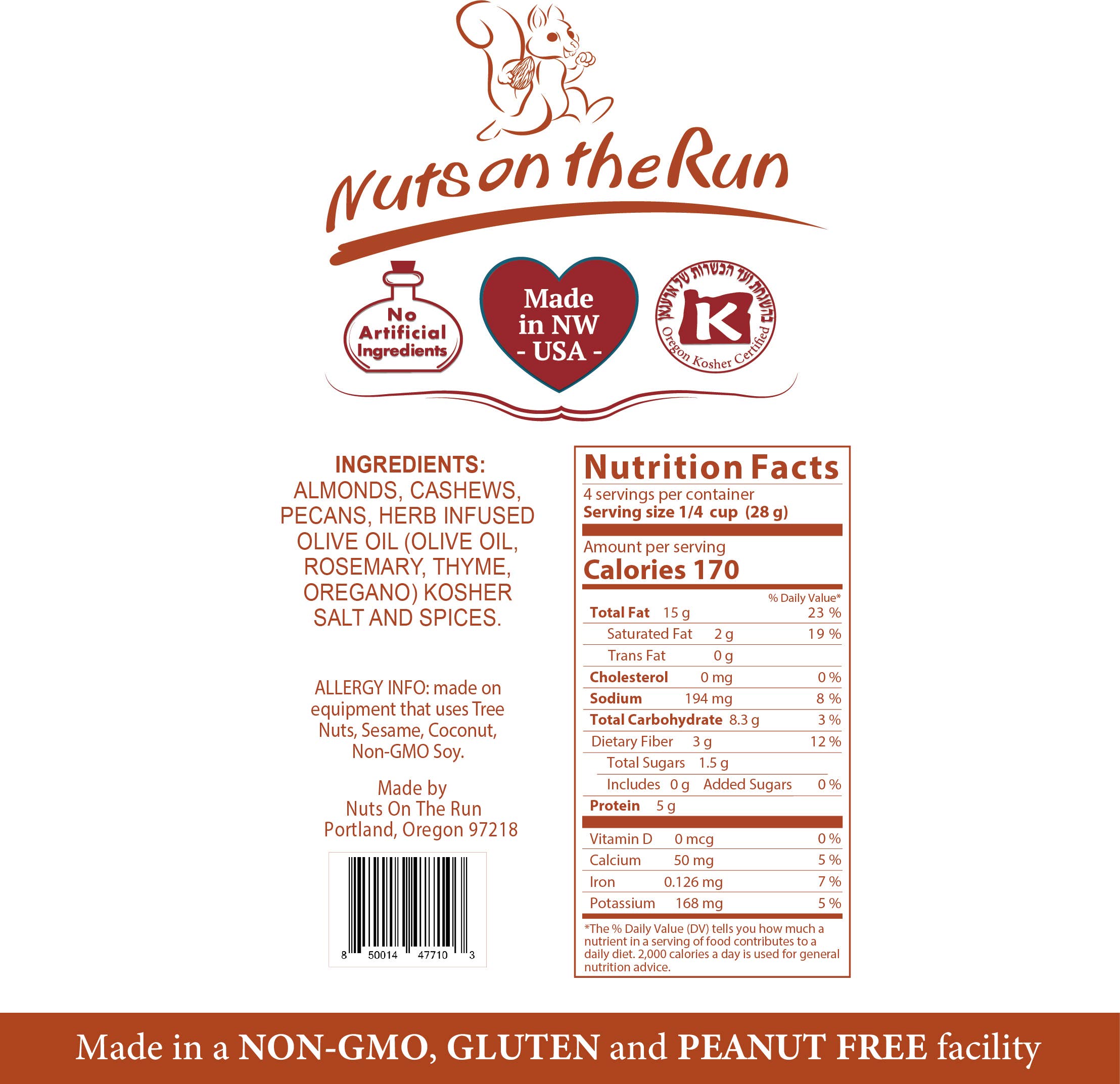 Nuts On The Run - Italian Herb Nuts