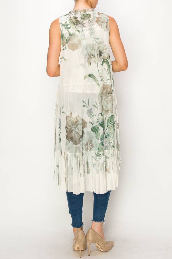 Origami Apparel ~  Lace and Crochet inspired - OLS-4602 BG-GRN ROSE