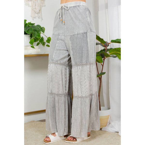 YOUNG THREADS - Artisanal Patchwork Flared Pants - Boho Chic Elegance